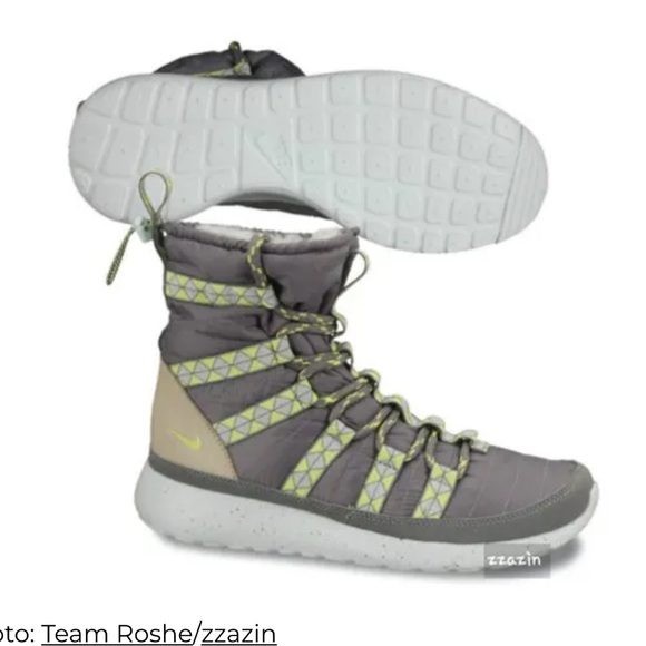 Nike Shoes - Nike Women's Gray and Lime Winter Boots